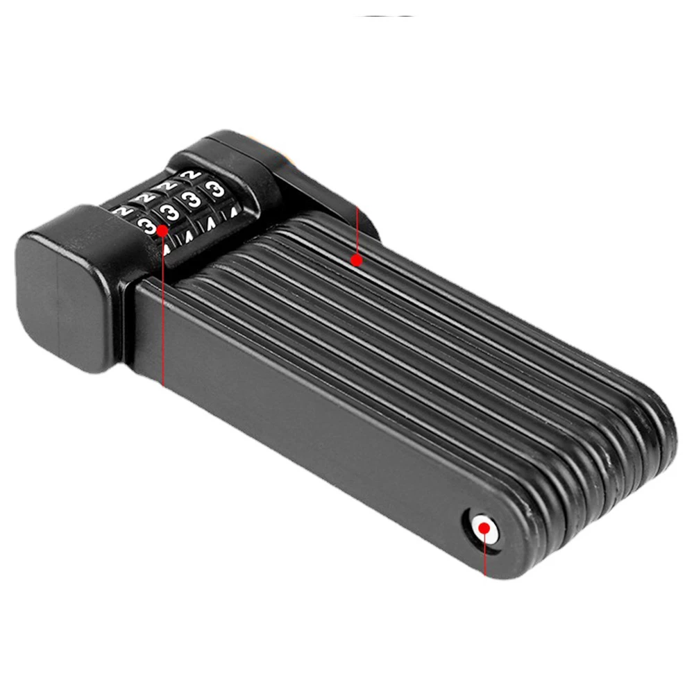 Bicycle Folding Lock Lengthen Anti Theft Heavy Duty Strong Foldable Lock For E Bike Scooter Motorcycle 3 Bicycle Folding Lock Lengthen Anti Theft Heavy Duty Strong Foldable Lock For E Bike Scooter Motorcycle - Image 3