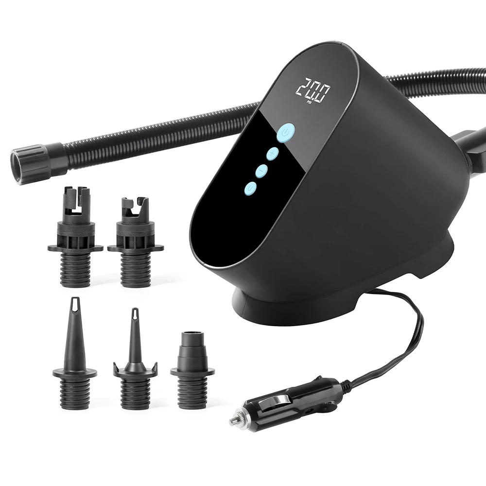 CYCPLUS D10 20PSI SUP Pump Inflatable Air Pump 12V Electronic Air Inflator For Outdoor Paddle Board Kayak Boat Accessory - Black 1 CYCPLUS D10 20PSI SUP Pump Inflatable Air Pump 12V Electronic Air Inflator For Outdoor Paddle Board Kayak Boat Accessory - Black