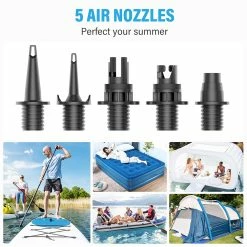 CYCPLUS D10 20PSI SUP Pump Inflatable Air Pump 12V Electronic Air Inflator For Outdoor Paddle Board Kayak Boat Accessory - Black 8 CYCPLUS D10 20PSI SUP Pump Inflatable Air Pump 12V Electronic Air Inflator For Outdoor Paddle Board Kayak Boat Accessory - Black -CN Sports & Outdoors Sales CYCPLUS D10 20PSI SUP Pump Inflatable Air Pump Black 513815 2