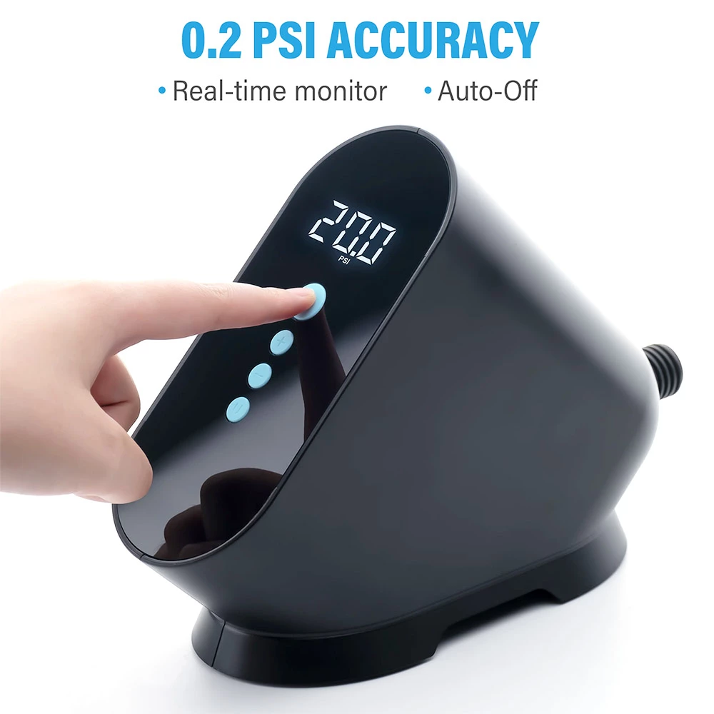 CYCPLUS D10 20PSI SUP Pump Inflatable Air Pump 12V Electronic Air Inflator For Outdoor Paddle Board Kayak Boat Accessory - Black 4 CYCPLUS D10 20PSI SUP Pump Inflatable Air Pump 12V Electronic Air Inflator For Outdoor Paddle Board Kayak Boat Accessory - Black - Image 4