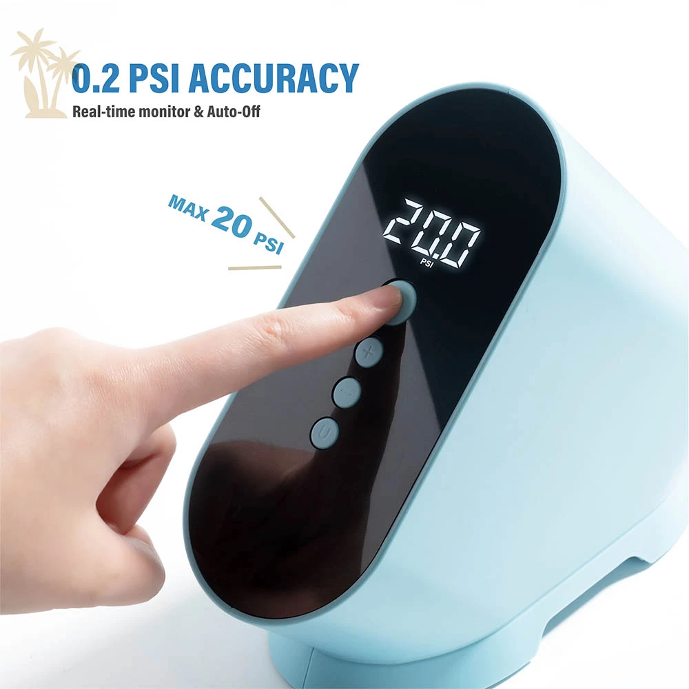 CYCPLUS D10 20PSI SUP Pump Inflatable Air Pump 12V Electronic Air Inflator For Outdoor Paddle Board Kayak Boat Accessory - Blue 4 CYCPLUS D10 20PSI SUP Pump Inflatable Air Pump 12V Electronic Air Inflator For Outdoor Paddle Board Kayak Boat Accessory - Blue - Image 4