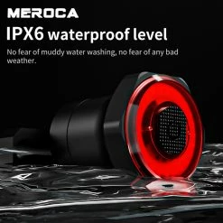 MEROCA WR25 Smart Bike Saddle Tail Light Brake Sensing Bicycle Rear Flashlight with 500mAh Battery 4 Light Modes -CN Sports & Outdoors Sales MEROCA WR25 Bike Saddle Smart Brake Sensing Tail Light 498611 2