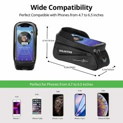 OOLACTIVE LF-0402 Bike Phone Front Frame Bag Bicycle Phone Mount Top Tube Bag Compatible Phone 4.7-6.5 Inch -CN Sports & Outdoors Sales OOLACTIVE LF 0402 Bike Phone Front Frame Bag 4 7 6 5 Inch 508838 3