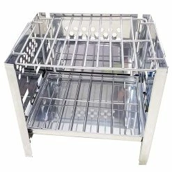 Outdoor Barbecu Grill Stainless Steel Foldable for BBQ, Cook Food, Boiling - Silver -CN Sports & Outdoors Sales Outdoor Barbecu Grill Foldable for BBQ Cook Food Boiling 498285 4