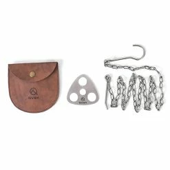 Qvien Camping Triangular Hanging Pot Bracket Portable Tripod Ring for Picnic