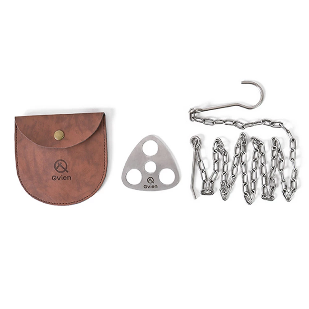 Qvien Camping Triangular Hanging Pot Bracket Portable Tripod Ring for Picnic 1 Qvien Camping Triangular Hanging Pot Bracket Portable Tripod Ring for Picnic