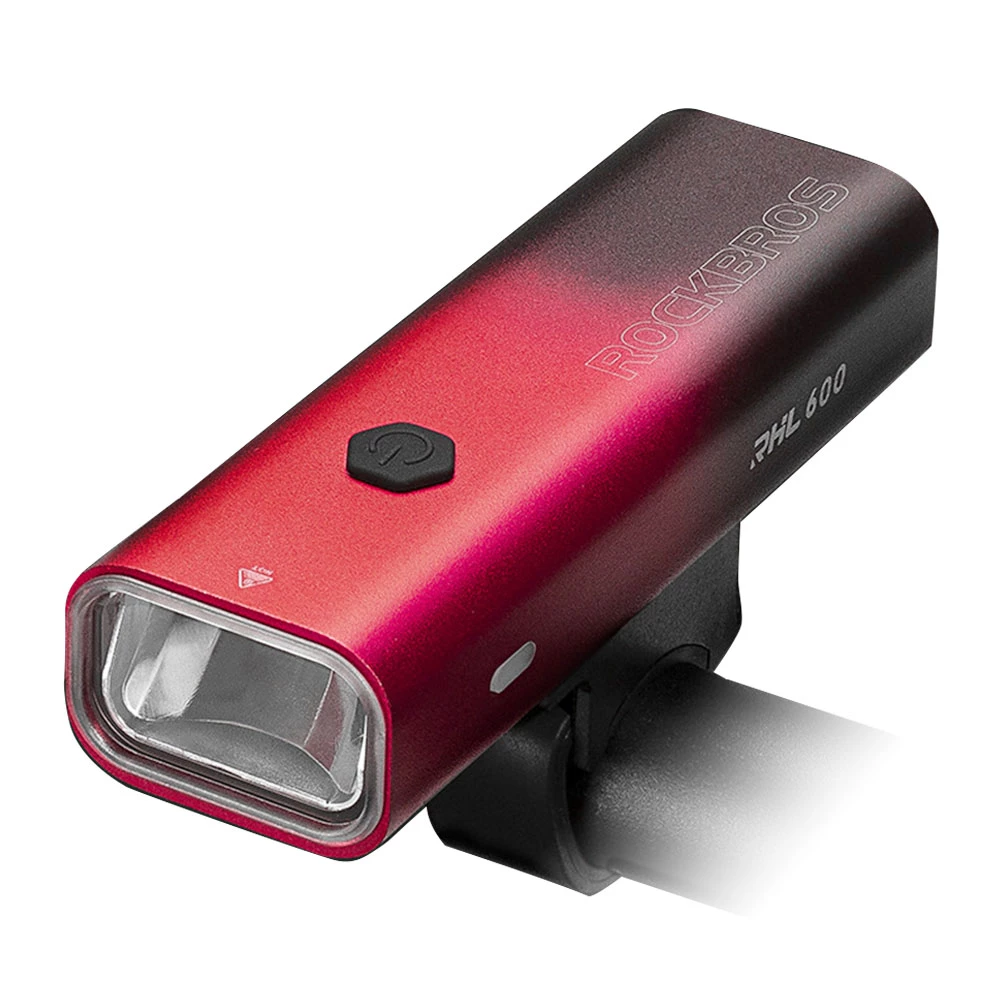 ROCKBROS Bicycle Light 600 Lumen 2600mAh Bike Headlight 5 Lightning Modes 200m Long Shot - Black and Red Gradient 1 ROCKBROS Bicycle Light 600 Lumen 2600mAh Bike Headlight 5 Lightning Modes 200m Long Shot - Black and Red Gradient