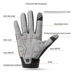 ROCKBROS Cycling Gloves Shockproof Wear Resistant Full Finger Windproof Gloves Breathable Lengthen Warm MTB Glove - L -CN Sports & Outdoors Sales ROCKBROS Cycling Gloves Shockproof Wear Resistant L 518167 2