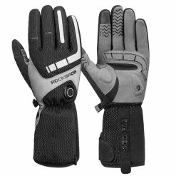 ROCKBROS Bicycles Bikes Motorcycle Gloves Waterproof Heated Thermal Heated Gloves Touch Screen Battery Powered Three Gears Adjustment Anti-Slip Cycling Skiing Climbing Gloves Winter Heating Gloves - XL