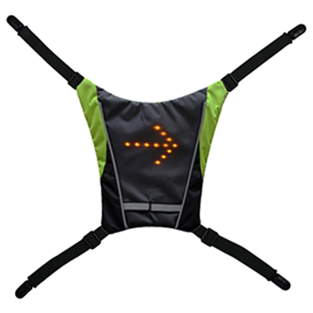 YKBA- B0011 Cycling LED Signals Warning Vest Remote Control USB Charging for running bicycle - Green 2 YKBA- B0011 Cycling LED Signals Warning Vest Remote Control USB Charging for running bicycle - Green - Image 2