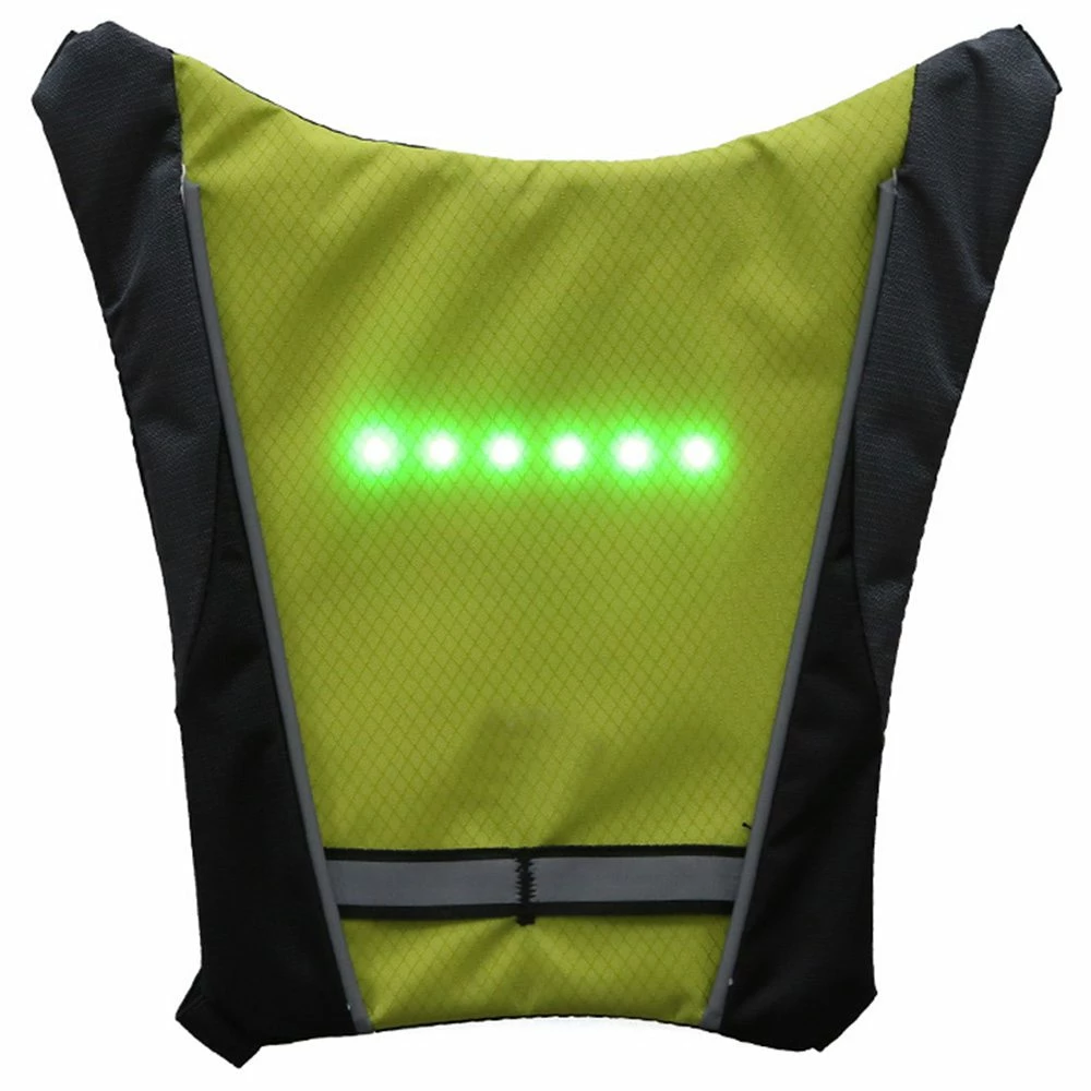 YKBA- B0011 Cycling LED Signals Warning Vest Remote Control USB Charging for running bicycle - Green 4 YKBA- B0011 Cycling LED Signals Warning Vest Remote Control USB Charging for running bicycle - Green - Image 4