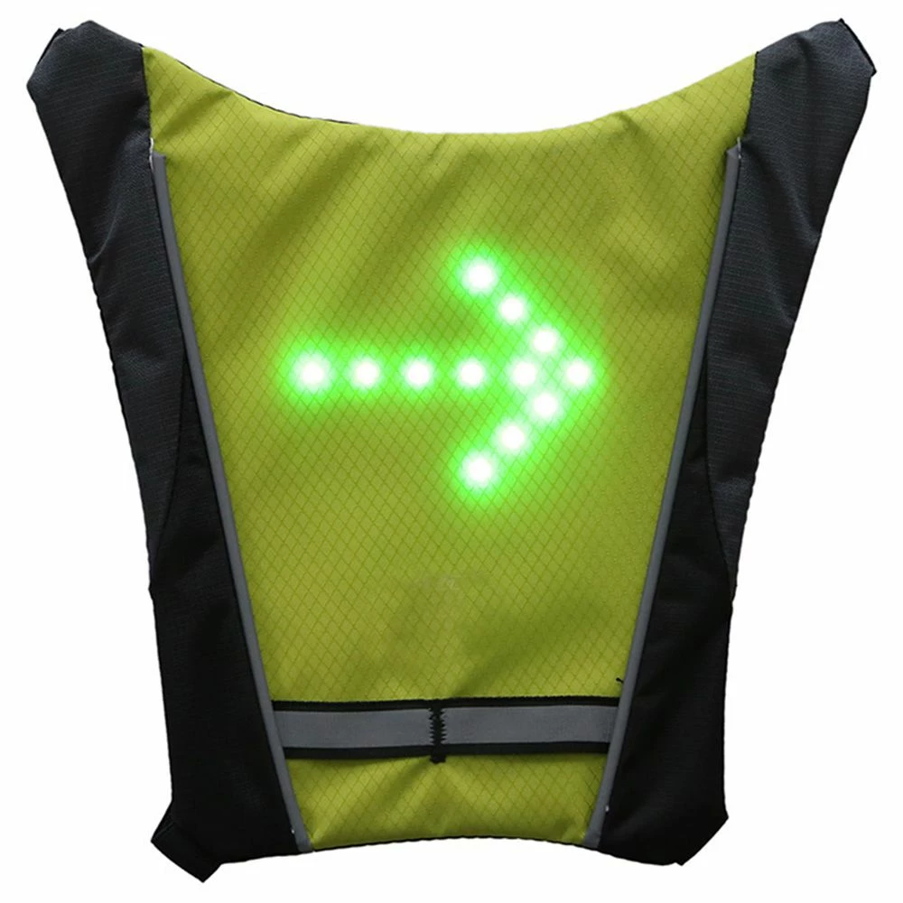 YKBA- B0011 Cycling LED Signals Warning Vest Remote Control USB Charging for running bicycle - Green 6 YKBA- B0011 Cycling LED Signals Warning Vest Remote Control USB Charging for running bicycle - Green - Image 6