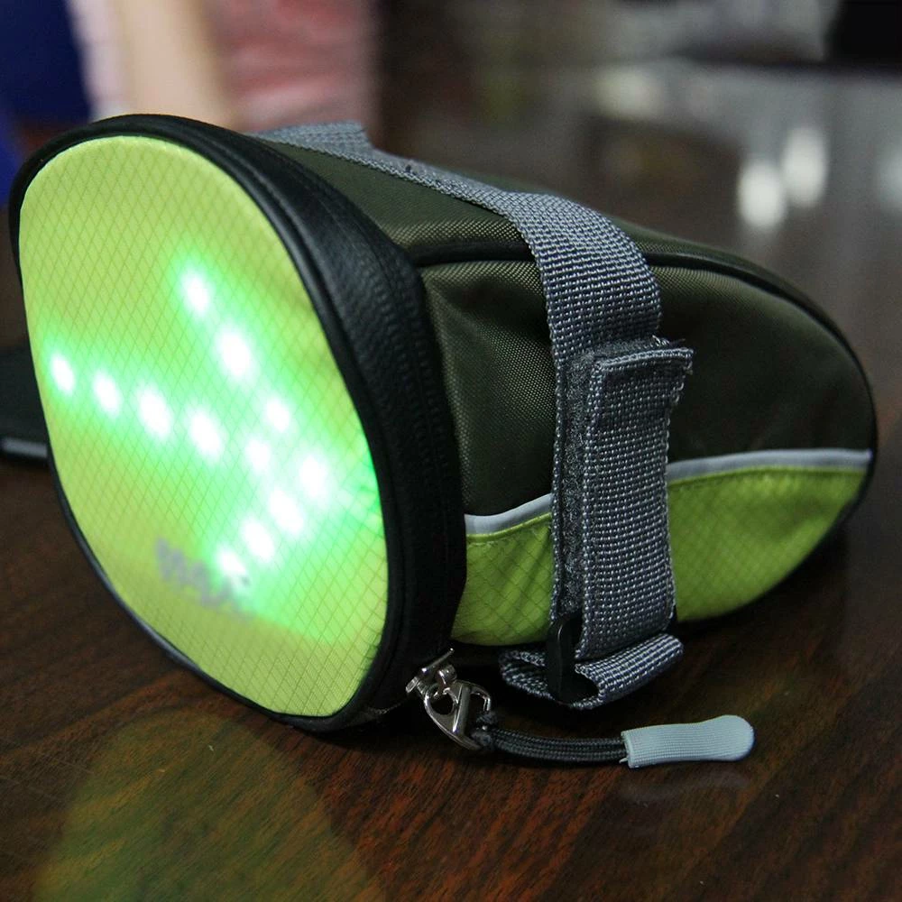 YKWB-B1030 Bicycle Taillight Bag Illuminated Warning Signal Bag With Remote Control for running bicycle - Green 4 YKWB-B1030 Bicycle Taillight Bag Illuminated Warning Signal Bag With Remote Control for running bicycle - Green - Image 4