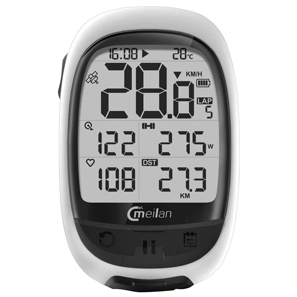 Meilan M2 GPS Bike Computer Waterproof Speedometer Odometer 2.2 Inch FSTN Display Screen - White 1 Meilan M2 GPS Bike Computer Waterproof Speedometer Odometer 2.2 Inch FSTN Display Screen - White