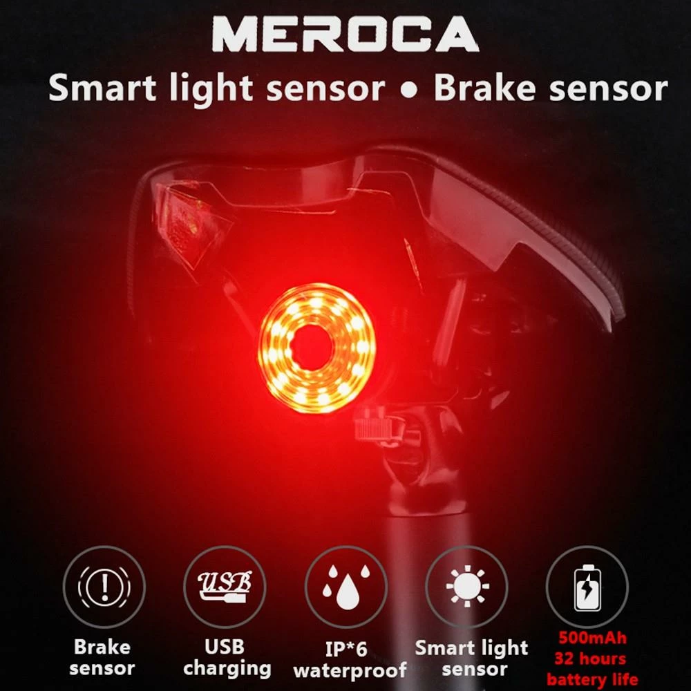 MEROCA WR15 Smart Bike Tail Light Brake Sensing Bicycle Rear Flashlight with 500mAh Battery 7 Light Modes for Saddle 6 MEROCA WR15 Smart Bike Tail Light Brake Sensing Bicycle Rear Flashlight with 500mAh Battery 7 Light Modes for Saddle - Image 6