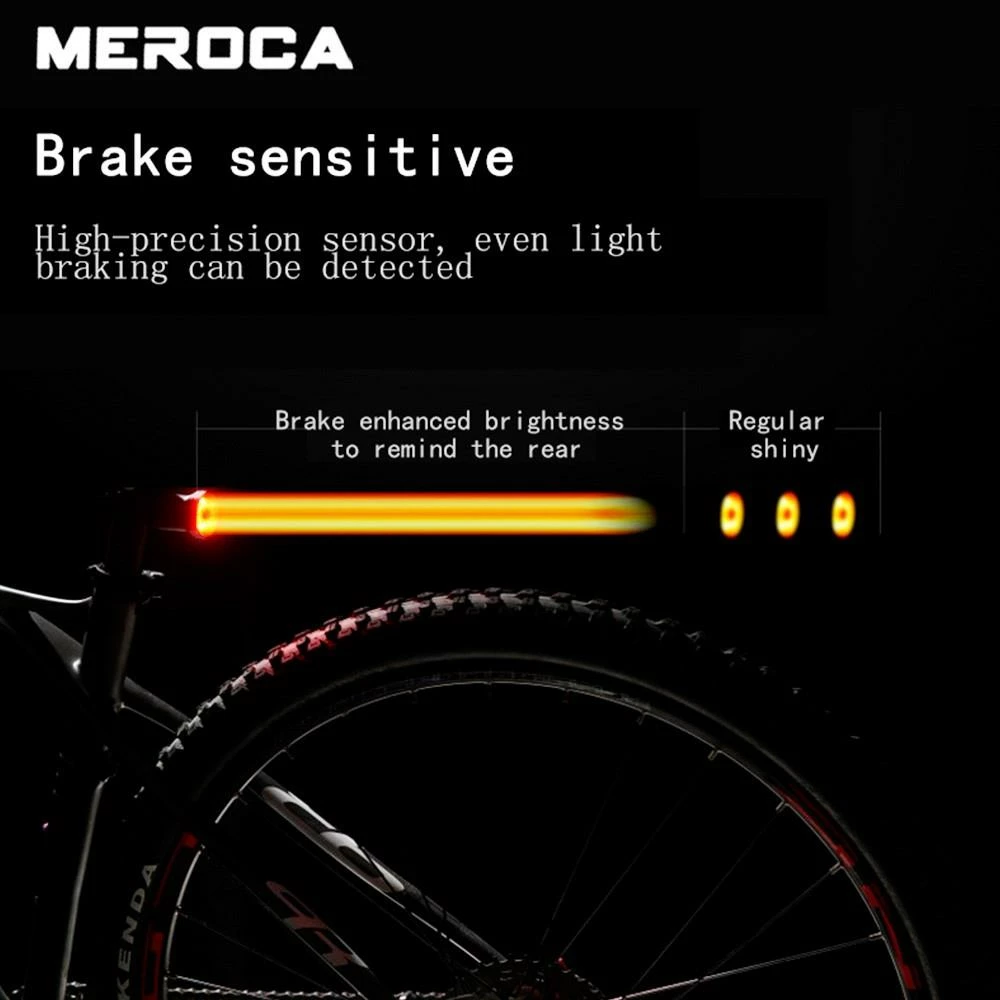 MEROCA WR15 Smart Bike Tail Light Brake Sensing Bicycle Rear Flashlight with 500mAh Battery 7 Light Modes for Saddle 4 MEROCA WR15 Smart Bike Tail Light Brake Sensing Bicycle Rear Flashlight with 500mAh Battery 7 Light Modes for Saddle - Image 4