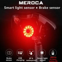 MEROCA WR15 Smart Bike Tail Light Brake Sensing Bicycle Rear Flashlight with 500mAh Battery 7 Light Modes for Seatpost -CN Sports & Outdoors Sales meroca wr15 bike seatpost smart brake sensing tail light dfcdac 1653479063726