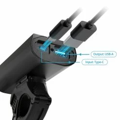 OOLACTIVE YQ-Y20 Bicycle Headlights 5200mAh Battery 1200 Lumes with Battery Indicator - Black -CN Sports & Outdoors Sales oolactive Y35 Black USB Rechargeable 1200 Lumens Bike Headlight 507085 3