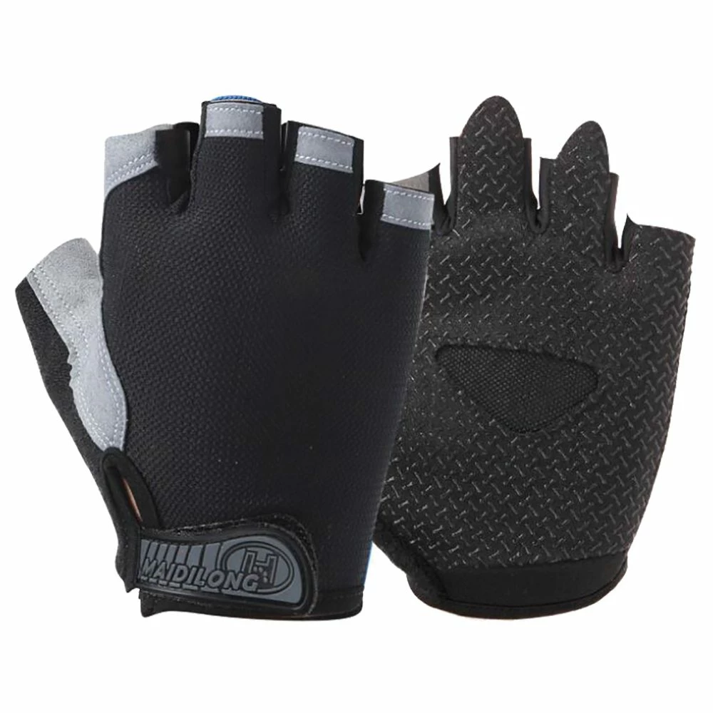 Outdoor Sports Cycling Half Finger Gloves Absorbing Sweat Design Size L - Black And Gray 1 Outdoor Sports Cycling Half Finger Gloves Absorbing Sweat Design Size L - Black And Gray