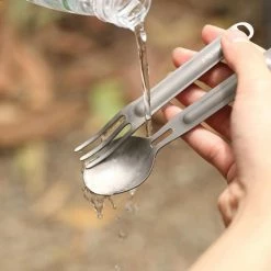 Xiaomi NEXTOOL Outdoor Titanium Alloy Fork Spoon Tableware Set - Silver -CN Sports & Outdoors Sales xiaomi outdoor nextool titanium alloy fork spoon tableware set silver 1571995493681